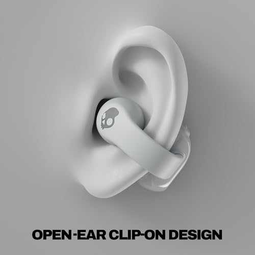 Skullcandy Push 720 Open Wireless Open-Ear Bluetooth Earbuds - Cement | Waterproof, Clip-On Lightweight Design, 30 Hours Battery, Wireless Charging Pouch, Exercise, Running Outdoors, Gym, Fitness - color: Cement