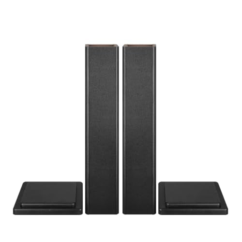 Universal Floor Black Speaker Stands, 22.64 Inch Surround Sound Stands Supports 150LB, Non-Slip Pads & Cable Ties, for Bookshelf Speaker,Satellite Speakers,Studio Monitors, Easy Installation