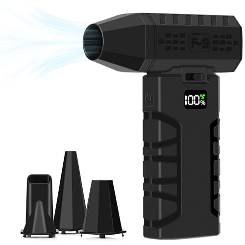 Compressed Air Duster, 130000 RPM Cordless Electric Blower | Variable Speed Rechargeable Keyboard Cleaner with Multi-Nozzle Kit for Home, Studio or Car Interior Dust Removal