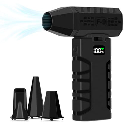 Compressed Air Duster, 130000 RPM Cordless Electric Blower | Variable Speed Rechargeable Keyboard Cleaner with Multi-Nozzle Kit for Home, Studio or Car Interior Dust Removal