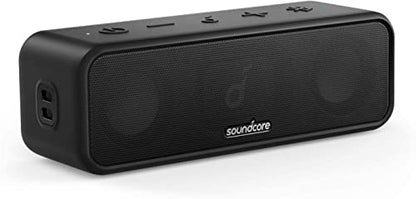Soundcore Anker 3 Portable Bluetooth Speaker, IPX7 Waterproof, 24H Playtime | PartyCast, BassUp, Custom EQ App, Pure Titanium Diaphragm Drivers- for Home, Shower, Outdoor, and Beach