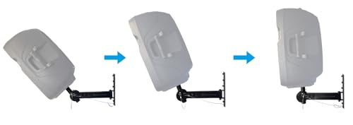Rockville RPW30 Wall Mount Brackets for PA Speakers with Safety Cable, 35mm, Swivel & Tilt, Heavy Duty, (Pair) | Heavy Duty Steel, 110 lb Capacity Each, Horizontal and Vertical Tilt, Includes Mounting Hardware, for PA Speaker Installation - style: Tilt an