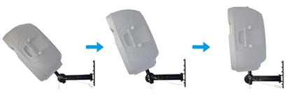 Rockville RPW30 Wall Mount Brackets for PA Speakers with Safety Cable, 35mm, Swivel & Tilt, Heavy Duty, (Pair) | Heavy Duty Steel, 110 lb Capacity Each, Horizontal and Vertical Tilt, Includes Mounting Hardware, for PA Speaker Installation - style: Tilt an