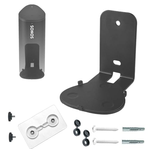 Wall Mount Bracket for Sonos Roam 2/Sonos Roam/Sonos Roam SL(Drill Free,Sturdy Metal,Enduring Paint Finish,Easy Install on the Wall,Single pc,Black) - color: Black, size: Wall mount-Single pc