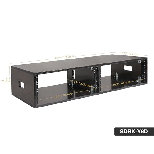 Sound Town DIY 2 x 4U Double-Bay Studio Rack for Home Studio and Recording Room, Baltic Birch Plywood, Black Espresso (SDRK-D4D) - size: 2 x 4U, Black Espresso