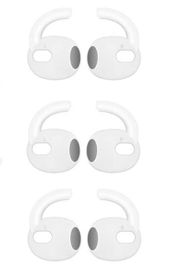 3 Pairs AirPod 3 Ear Hook Cover Grip Tip Anti Slip Wing Accessories Compatible with AirPods 3rd Generation, White a3h