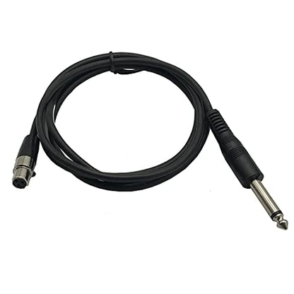Seadream 1/4 inch Male to 3 Pin Mini XLR Female Electric Guitar bass Instrument Cable Wire Cord for akg Body Pocket Pack Mini XLR to 1/4" 6.35mm Cable(Black 5FT) - size: 5FT
