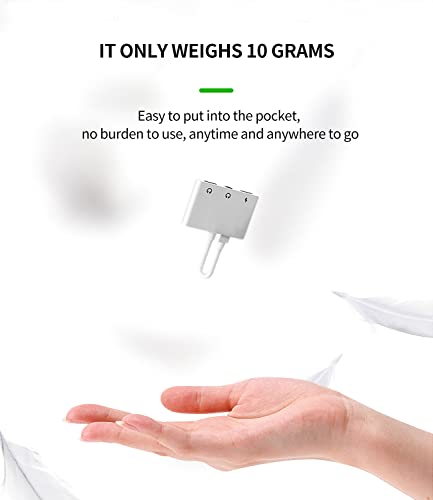 Lightning to 3.5mm Headphone Adapter (3in1) for iPhone AUX Dongle Audio Charger Jack Cable Splitter MFI Certified 11 12 13 14 Pro Max 7 8 Plus for iPad Music Connector Earphone Cord Converter