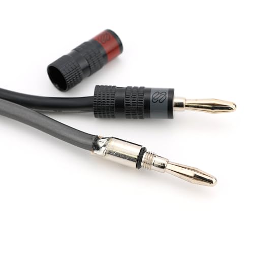 Sewell Silverback 12 AWG Speaker Wire with Banana Plugs, 15 feet | Silverback Pro Banana Plugs, CL3 Rated, Oxygen Free Copper, High Strand Count, Terminated - size: 15 Feet