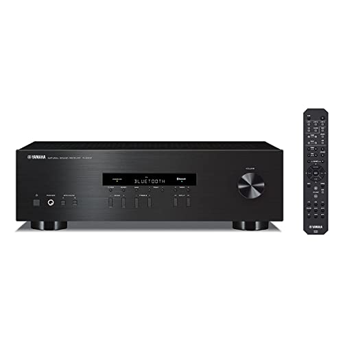 Yamaha Audio 2021 Yamaha R-S202 Stereo Receiver with Built-In Bluetooth Connectivity, Up to 100W Per Channel at 8 Ohms, 4 x RCA-In, 1 x RCA-Out, Front Panel 1/4'' Headphone Output (Black) (Renewed)
