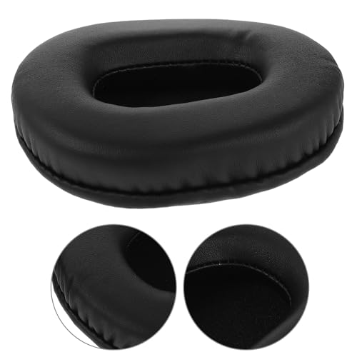 2Pcs Oval Foam Earphone Sponge Covers Replacement Ear Pads for Headphones and Office Headsets, Sweat-Resistant Earbud Pad Protectors, Black 100X80Mm for Long Wear Use
