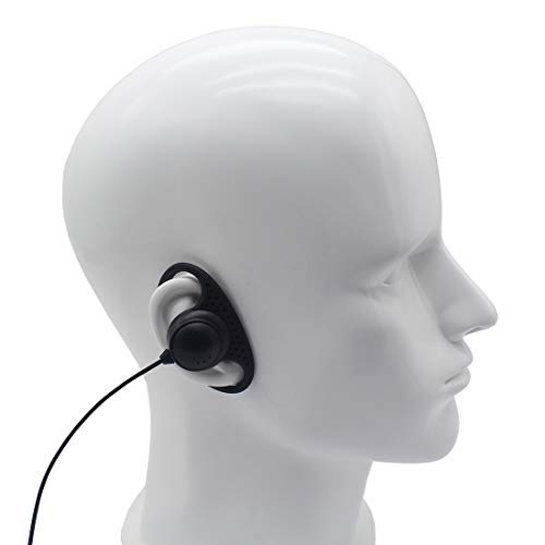 D Shape Clip-Ear Headset Earpiece PTT with Mic Compatible with Motorola Two-Way Radio CLS1410 RMM2050 GP300 CP200 PR400 CLS1110 (10 Pcs) - size: 10 Pcs