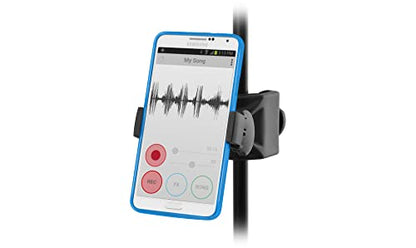 IK Multimedia iKlip Xpand Mini mic Stand Phone Holder, Compatible with iPhone & Android Smartphones 3.5" to 6", with Adjustable 360° Swivel - size: Phone