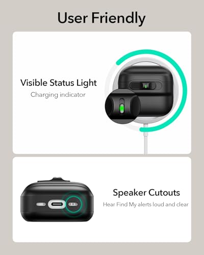 ESR for AirPods 4 Case, Compatible with MagSafe, Pulse Series, Black | Compatible with AirPods 4 Generation Case (2024)(USB-C), Magnetic Lid Lock, Drop-Proof Protection Cover with Lanyard - color: Black, size: AirPods 4 Case