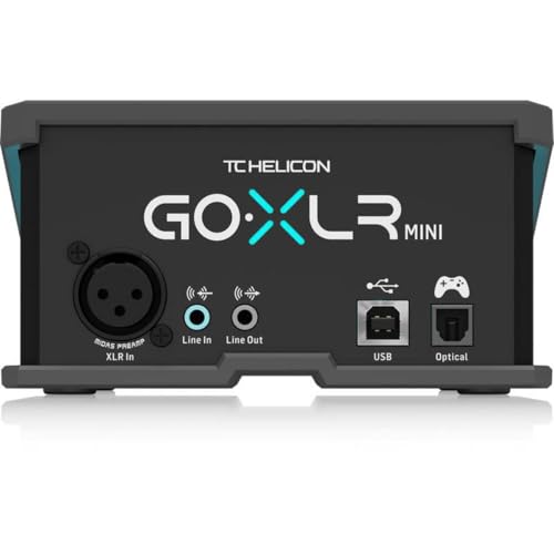 TC Helicon GoXLR MINI Online Broadcast Mixer with USB/Audio Interface and Midas Preamp, Officially Supported on Windows | MIDAS preamps with USB connectivity, XLR input and 1/8" mini phone for gaming, streaming and podcasting
