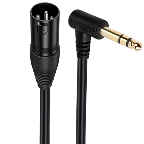 XLR to 1/4 Cable, 90 Degree 6.35mm (1/4 Inch) TRS Stereo Plug to XLR Male Balanced Microphone Stereo Audio Converter Adapter 50cm/1.6Feet - color: 6.35mm TRS to XLR male