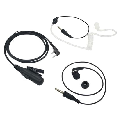 2-Way Radio Earpiece Ear Piece Headset to 3.5mm Aux Audio Earphone for Baofeng uv5r uv 5r uv-5r for Retevis rt21 rt22 for Sancom for Kenwood 2 Pin Walkie Talkies