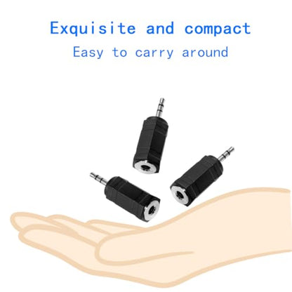 2.5mm to 3.5mm Audio Adapter, Female to Male Stereo Connector, 3-Pack, Black