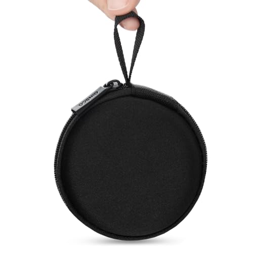 Ginsco Mini-Portable Hard Shell Earbuds Case for Apple EarPods Headphones USB-C Wired Ear Buds/Skullcandy Jib Wired Earbuds, Travel Case for Earphones Earplugs (1, Black) - color: Black
