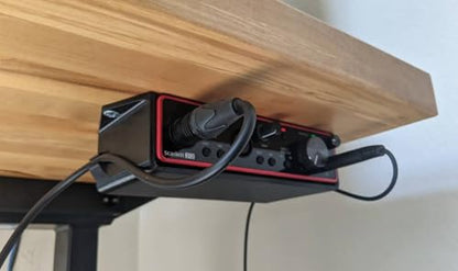 Under-Desk Mount for Focusrite Scarlett 2i2, Audio Interface Holder, Space-Saving Desk Organizer (White) - color: White