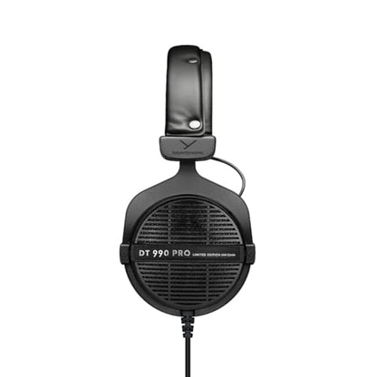 beyerdynamic DT 990 PRO Studio Headphones (250 Ohm, Black) | Open Back, Over Ear, Wired Professional Mixing, Music Production, Editing, Audiophile, Black Velour Ear Pads - color: Black (Limited Edition), size: 250 OHM