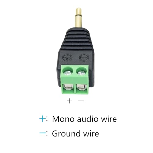5Pcs 3.5mm Audio Terminal Block Connector, TS Solderless Screw Terminal | 1/8 3.5mm Male Plug to 2 Pin Mono Audio Terminal, TS 2 Pole Gold Plated Plug with Screwdriver, AUX Audio Adapter - style: 3.5mm TS 2 Pole Plug - 5Pcs