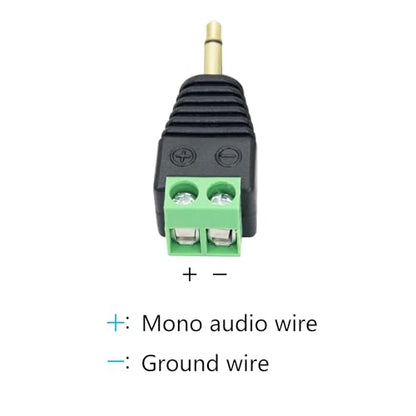 5Pcs 3.5mm Audio Terminal Block Connector, TS Solderless Screw Terminal | 1/8 3.5mm Male Plug to 2 Pin Mono Audio Terminal, TS 2 Pole Gold Plated Plug with Screwdriver, AUX Audio Adapter - style: 3.5mm TS 2 Pole Plug - 5Pcs