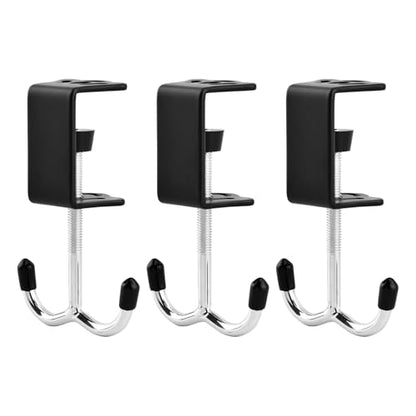 3 Pack Adjustable Desk Hook, Under Desk Handbag Hanger Purse Hook