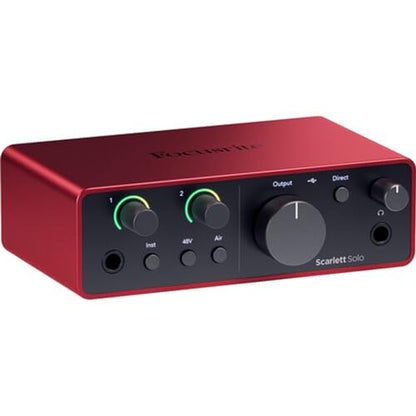 Focusrite Scarlett Solo USB-C Audio Interface (4th Gen) Bundle with Aston Microphones Element Microphone KT and Kellards XLR-P20T Pro 20 ft XLR Microphone Cable, XLR Male to Female Cable 3-Pin
