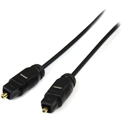 StarTech.com 10 ft. (3 m) Digital Optical Audio Cable - Toslink Digital Optical SPDIF - Ultra-Thin - Male/Male (THINTOS10), Black | Toslink Digital Optical SPDIF, Male to Male - size: 10 ft, style: Toslink