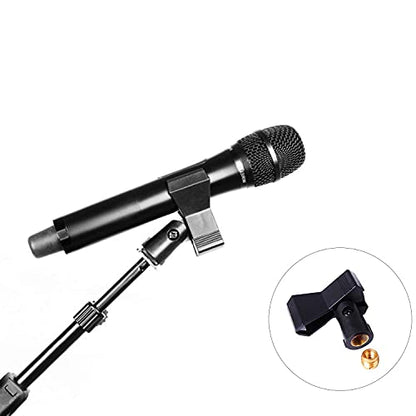 Microphone Clips for Stands,4 Pack Universal Wireless Mic Clip Holder with 5/8 to 3/8 Microphone Adapter,Knob Adjustable 180 Degrees - color: 4 Pcs