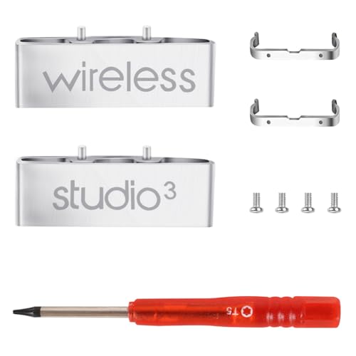 Studio 3 Replacement Parts as Same as OEM A1914 Hinges Durable Accessories Repair Kit Compatible with Beats by Dre Studio3 (A1914) and Studio Pro (A2924) Wireless Over-Ear Headphones (Silver) - color: Silver