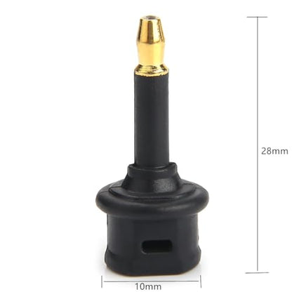Toslink Female to 3.5mm Jack (Mini Toslink) Male Digital Adapter | Digital Fiber Optic Toslink to 3.5mm Jack Adapter Coupler, Female to 3.5 mm Mini Male Optical Audio Connector Adapter (2PCS)