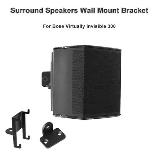 2 Pack Wall Mount Brackets for Bose Virtually Invisible 300 Wireless Surround Speakers, Black