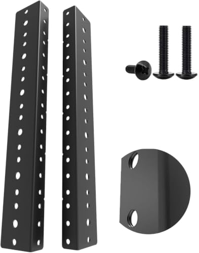 6U Steel Rack Rails Kit with Hardware - 2 Pieces (6URR) - size: 6U