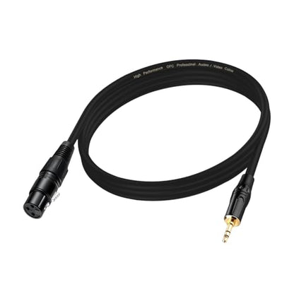 3.5mm to XLR Female Cable 6.6FT, Unbalanced 1/8 Mini Jack TRS Stereo Male to XLR Microphone Audio Cable, 24K-Gold-Plated Contacts for The cleanest Sound Experience - size: 6.6FT, style: 3.5 to XLR Female
