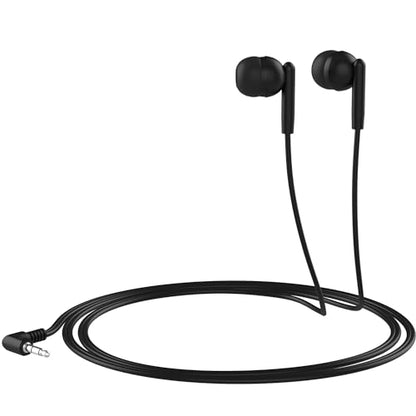 Maeline Classroom Headphones Bulk 5 Pack Earbuds – Wired 3.5mm School Earbuds for Students, Kids, Library & Testing Use – Individually Wrapped, Multi Device Compatible – Black - color: Onyx Black, size: 5 Pack