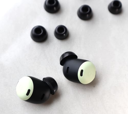A-Focus for Pixel Buds Pro 2 Memory Foam Ear Tips Replacement Comfortable No Silicone Pain Fit in Case Eartips Cover Compatible with New Google Pixel Buds 2 Pro Black M 3 Pairs - size: M