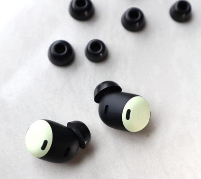 A-Focus for Pixel Buds Pro 2 Memory Foam Ear Tips Replacement Comfortable No Silicone Pain Fit in Case Eartips Cover Compatible with New Google Pixel Buds 2 Pro Black M 3 Pairs - size: M