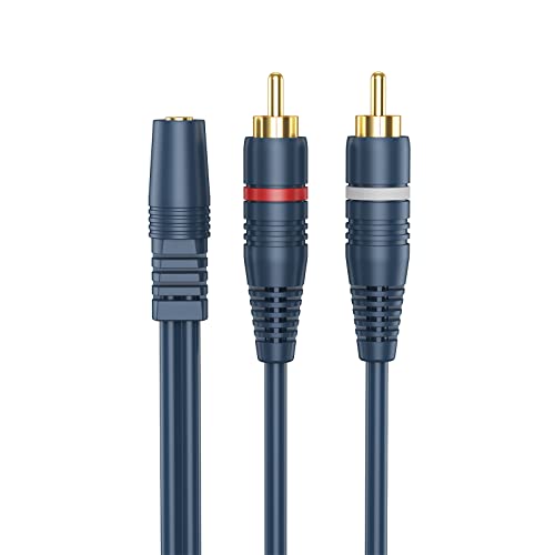 RCA to AUX Adapter 2 Pack, Female AUX 3.5 mm to Male RCA Audio Adapters, Stereo Audio 3.5mm Y Cable Converter for Smartphone Speaker MP3 Tablets TV home theater amplifiers Soundbar Car stereos-20cm