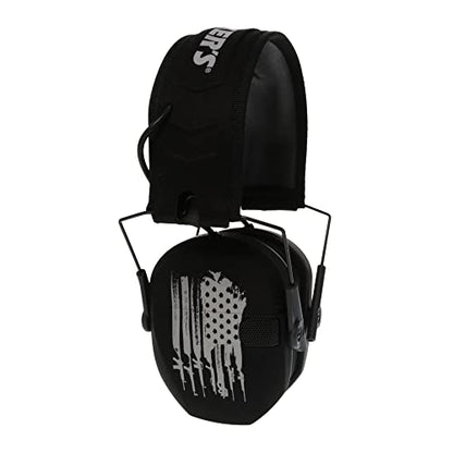 Walker's Razor Slim Electronic Earmuffs | Protective Case - color: Flag