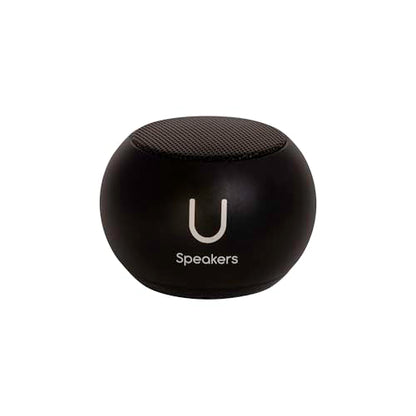 Fashionit U Mini, Tiny Bluetooth Speaker with Magnetic Base, Black | aluminum shell, Wireless, TWS stereo pairing, 30 foot range, rechargeable battery, magnetic base, travel and gifting - color: Black