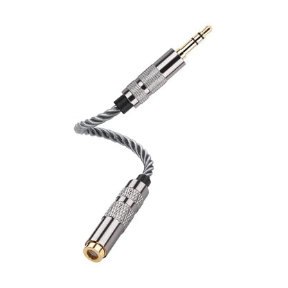 SinLoon 4.4mm Female to 3.5mm TRS Male Audio Adapter Cable, Gold Plated OFC Braided Converter, Balanced to Unbalanced for HiFi DAP Headphone Amplifier (Cool Grey)