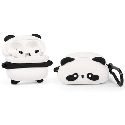 (3Pack+Cleaner Pen) XMBYGY Case for AirPods 3rd Generation Earbuds with Cleaning Pen Kit, Cute Cartoon Skin Design Silicone Charging Case Protective Covers for AirPods 3 (PPPD+PPBR+BKEF) - color: PPPD+PPBR+BKEF