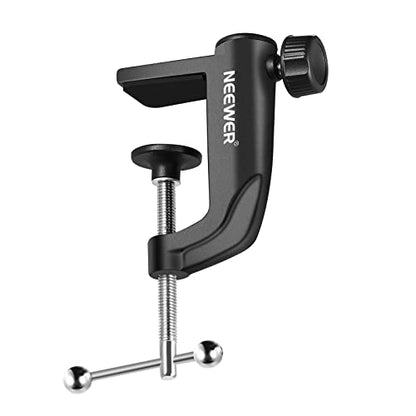 NEEWER Metal Table Mounting Clamp for Microphone Suspension Boom Arm Stand | For Mic Scissor Arm Holder, Adjustable Positioning Screw, Fits up to 1.9inch/5cm Desktop Thickness, Black