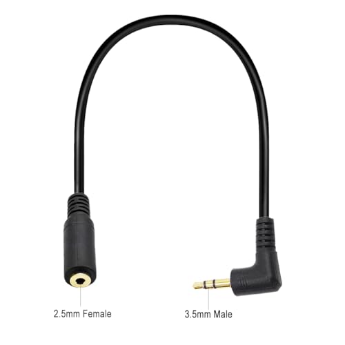 Seadream 2Pack 3.5mm Angle Male to 2.5mm Female Headset Audio Adapter Cable Extender Stereo Jack 8inch 3-Pole