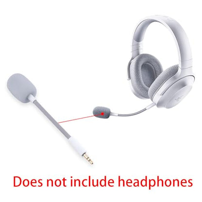 HUYUN Barracuda X Mic Replacement for Razer Barracuda X Wireless Gaming Headphone,3.5mm Detachable Gaming Microphone Boom (White) - color: white