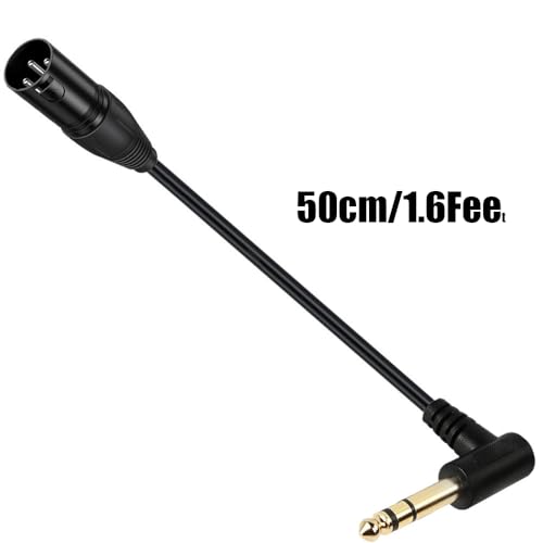 XLR to 1/4 Cable, 90 Degree 6.35mm (1/4 Inch) TRS Stereo Plug to XLR Male Balanced Microphone Stereo Audio Converter Adapter 50cm/1.6Feet - color: 6.35mm TRS to XLR male