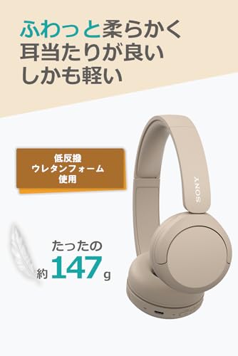 Sony WH-CH520 컴팩트 이지 휴대용 무선 온이어 헤드폰 (블랙) | 최대 50시간, 블루투스, 빠른 충전
