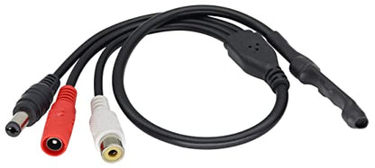 Surveillance Pickup Device Mic to RCA Surveillance Cable | Mic Audio Outdoor CCTV RCA Surveillance Microphone DVR High Preamp Amplified Pickup Device Mic External Camera Sound [3plug] - color: 3plug-Mic